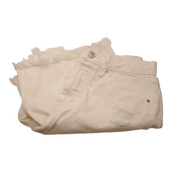 Wild Fable High Rise Bermuda Shorts Destressed Raw Hem Button Fly Women's Sz 4 - Picture 10 of 10